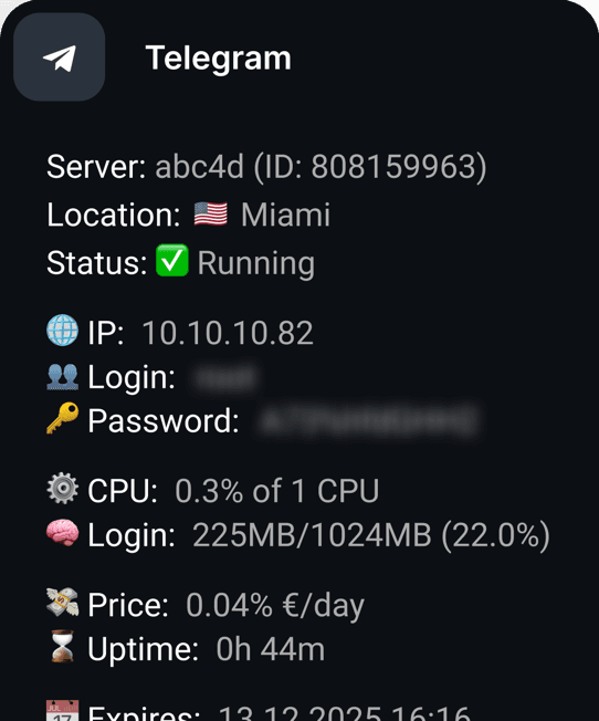 Telegram App UI Left