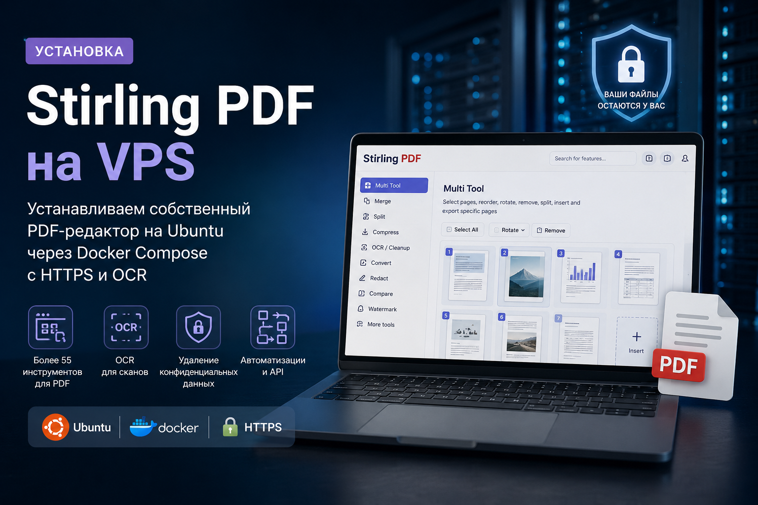 Stirling PDF на VPS: установка собственного PDF-редактора