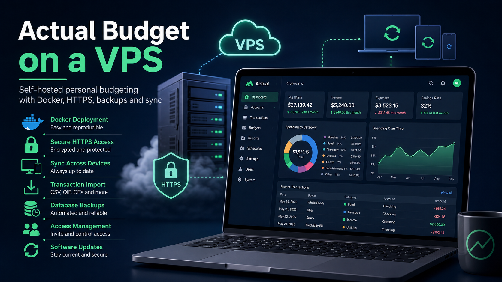 Actual Budget on a VPS: installing and setting up a personal budget