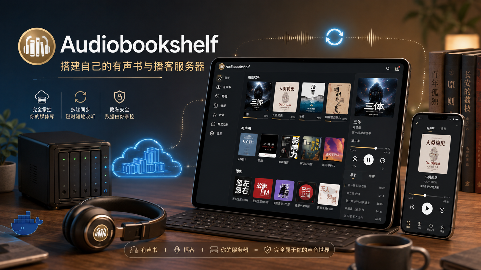 VPS 上的 Audiobookshelf:属于你自己的有声书与播客资料库
