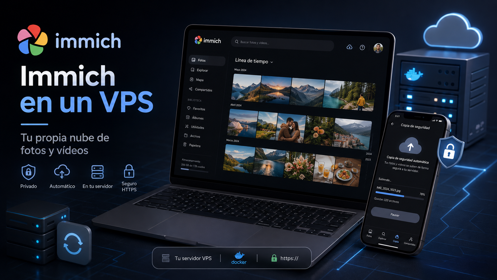 Immich en un VPS: instala tu propia nube para fotos y vídeos