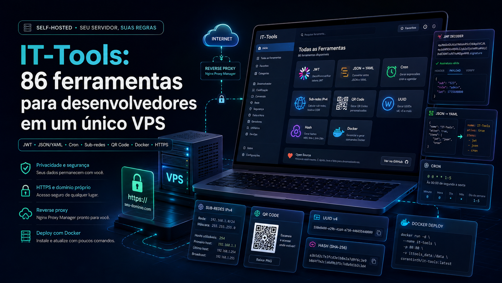 IT-Tools em um VPS: instalação de 86 ferramentas para desenvolvedores