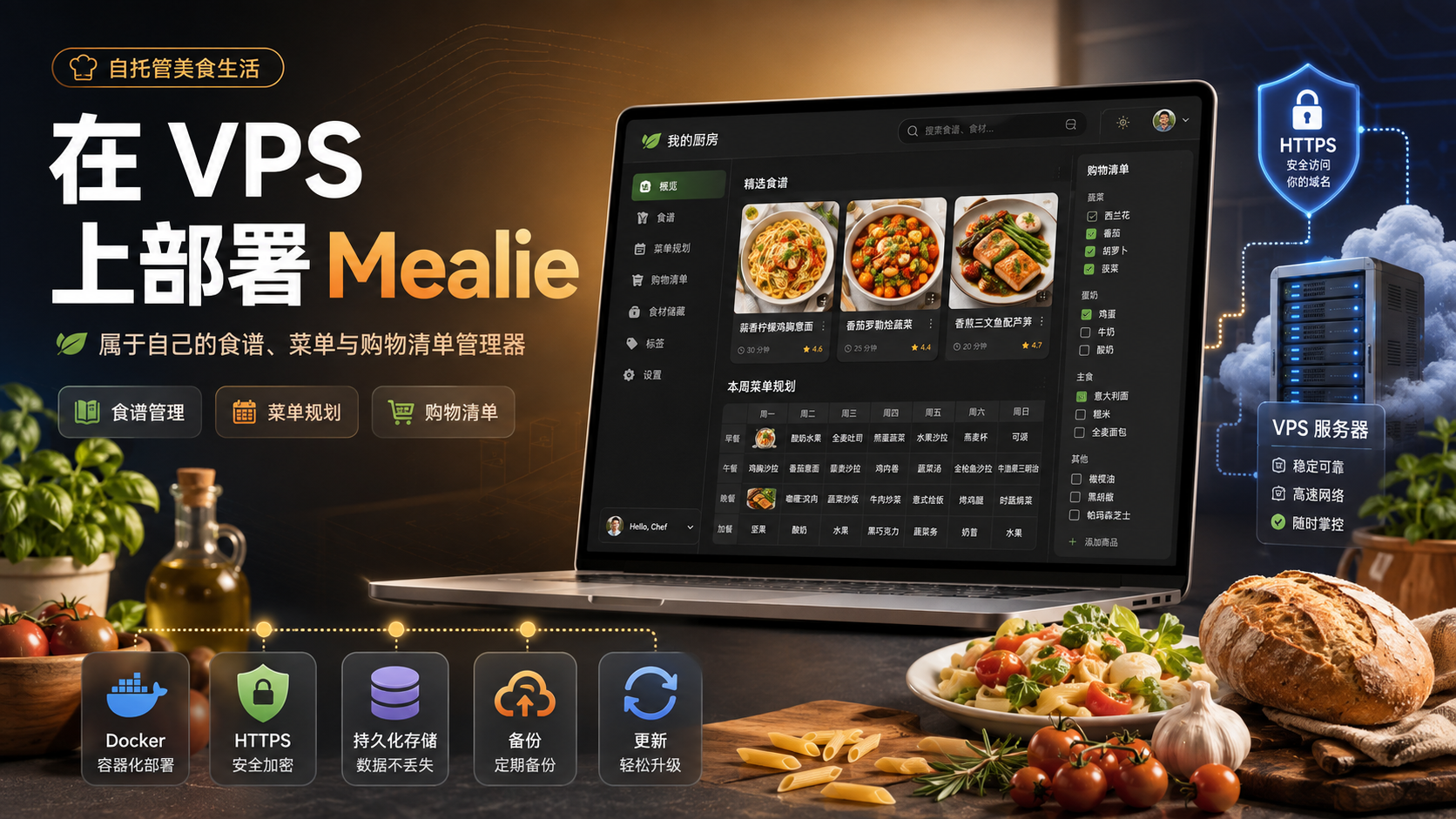 在 VPS 上部署 Mealie:属于自己的食谱、菜单与购物清单管理器