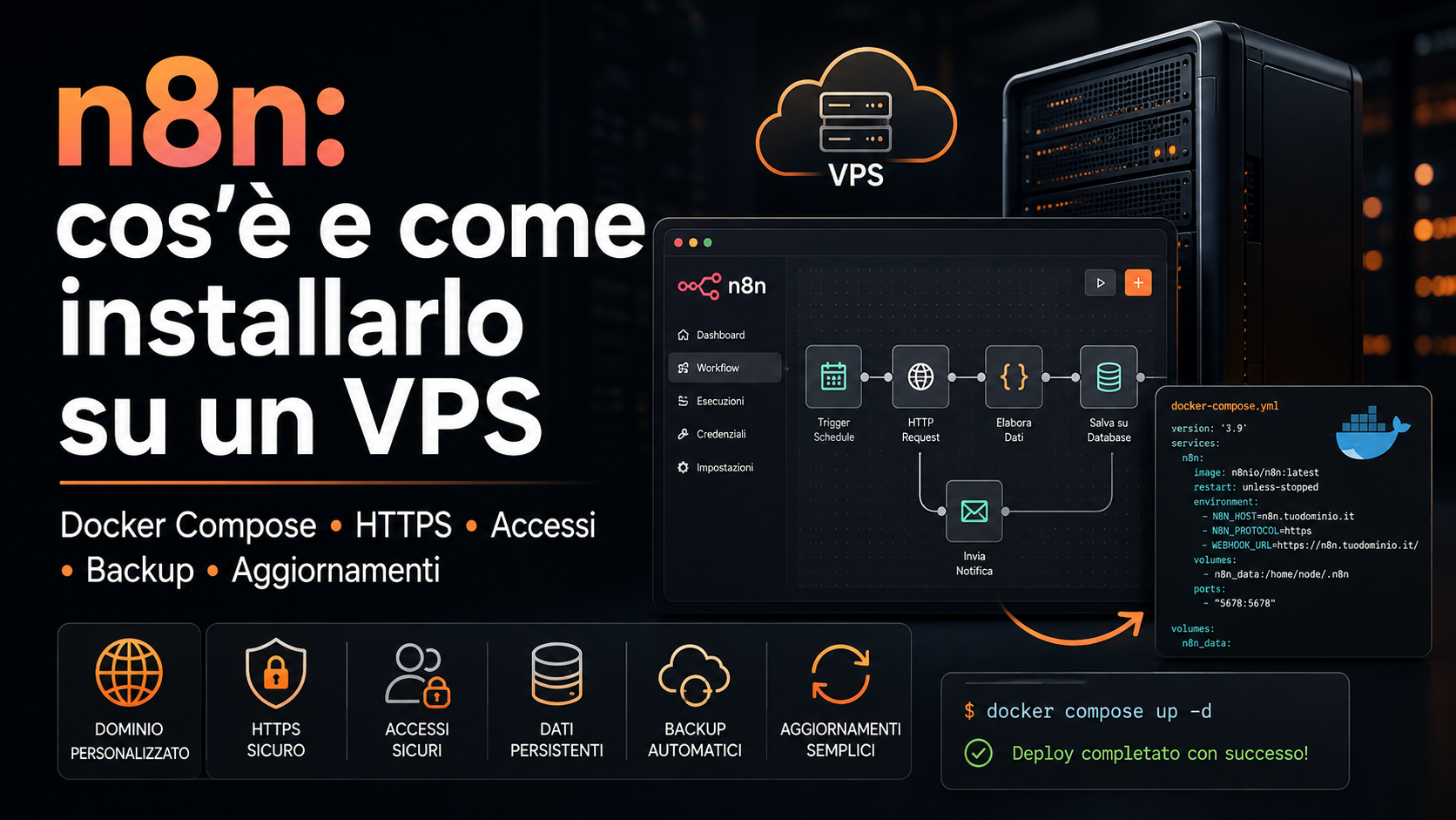 n8n: cos’è e come installarlo su un VPS con Docker Compose