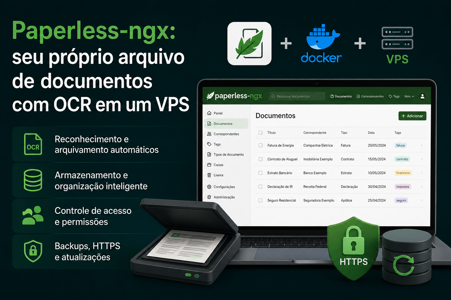 Paperless-ngx: seu próprio arquivo de documentos com OCR em um VPS