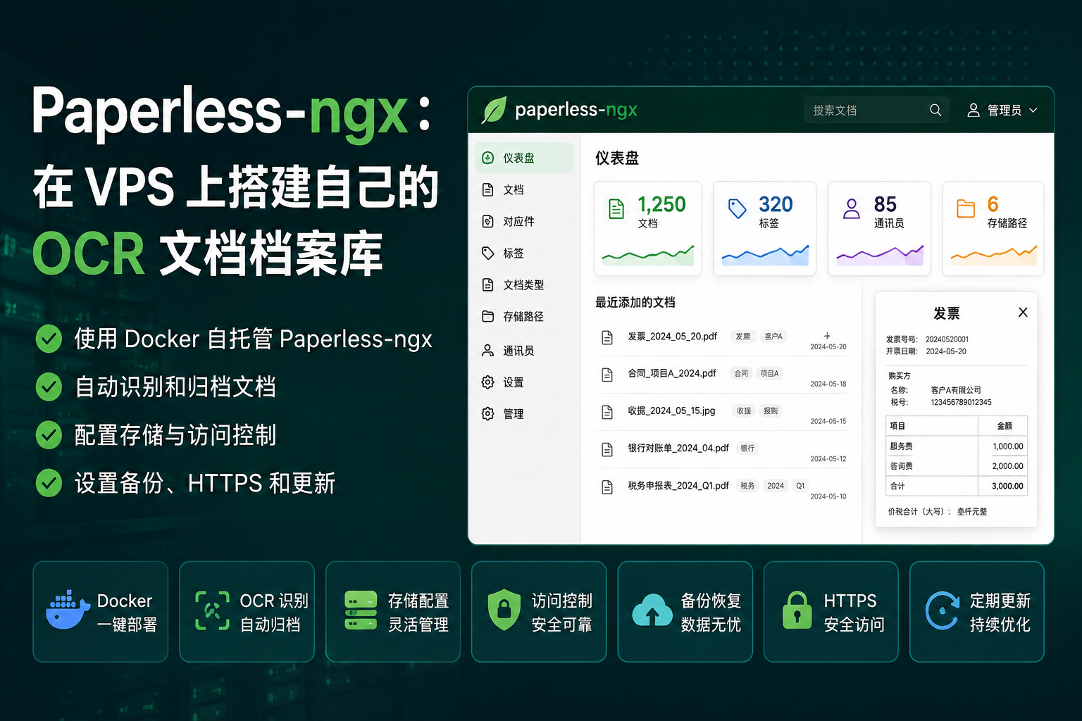 Paperless-ngx:在 VPS 上搭建自己的 OCR 文档档案库