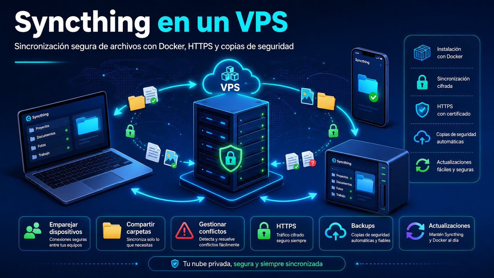 Syncthing: qué es y cómo configurar la sincronización de archivos en un VPS